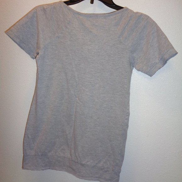 Eyelash Couture Gray Short Sleeve Top L - Picture 9 of 9